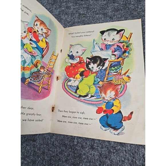 Merrill Co. Vintage Nursery Rhymes Book Lot of 3 Linen Children's Book - Picture 12 of 14